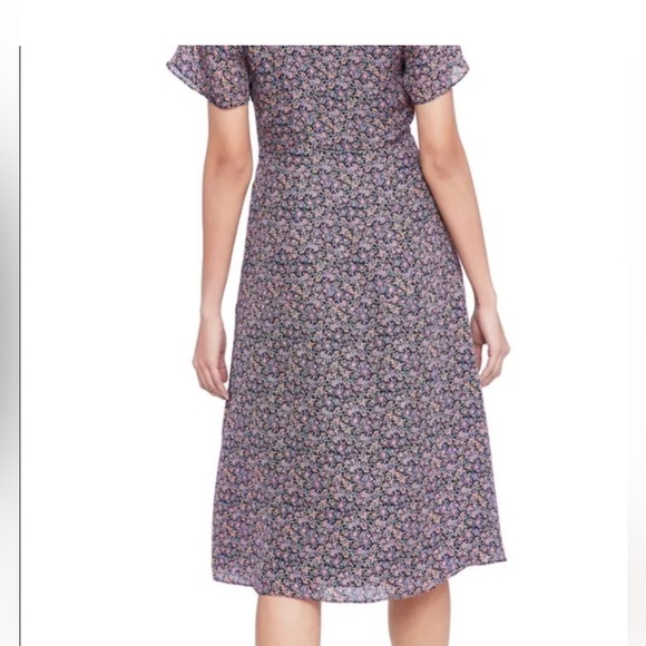 PARKER NY Suzie 100% SILK Viceroy Floral Flutter Sleeve A-Line Dress Sz 2 Small - Picture 3 of 14